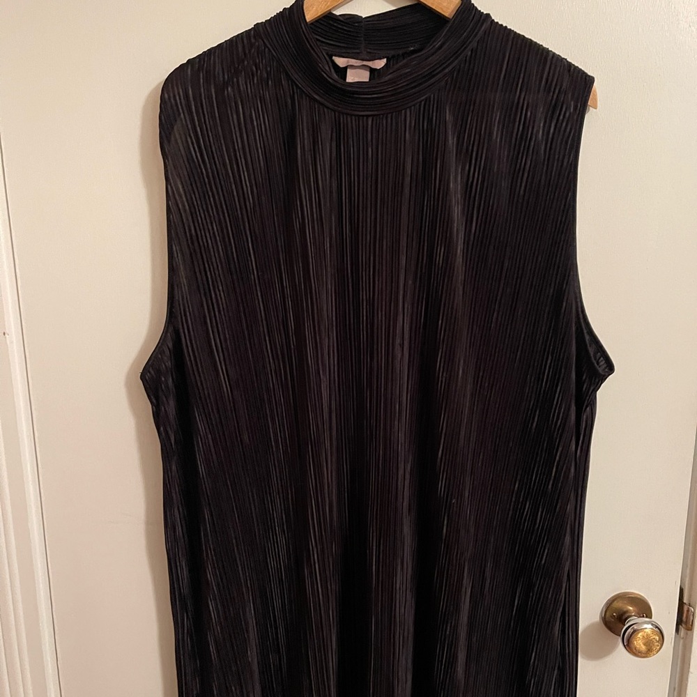 H&M Plisse Black Tank Dress